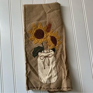 Sunflower Vase Embroidered Kitchen Towel